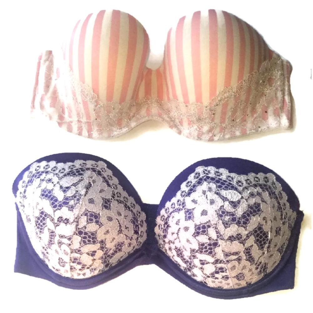 Size 34D Victoria's Secret Strapless Bras